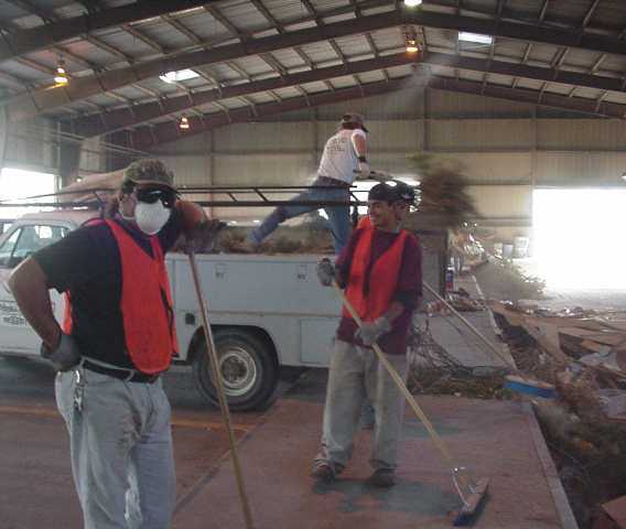 Workers at the transfer station.